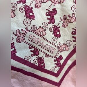 EUC Coach Pink Horse & Carriage Cotton Scarf/Bandana